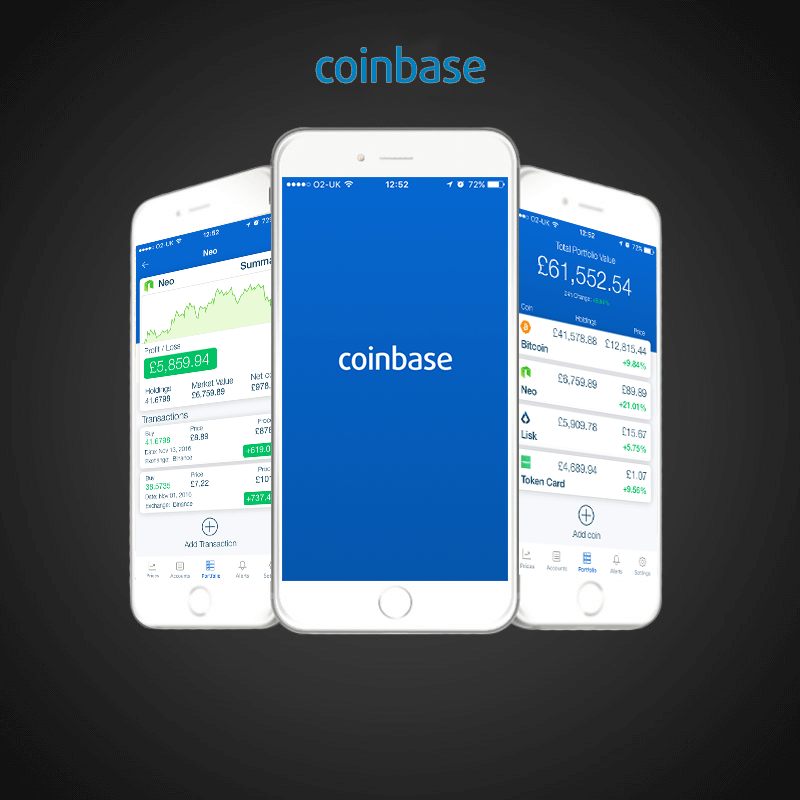 Coinbase app design