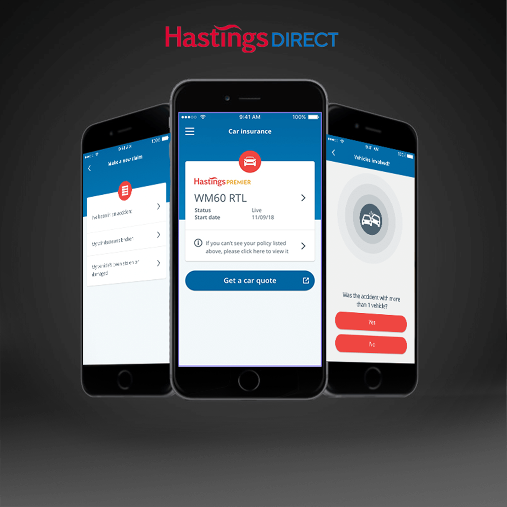 Hastings Direct app design
